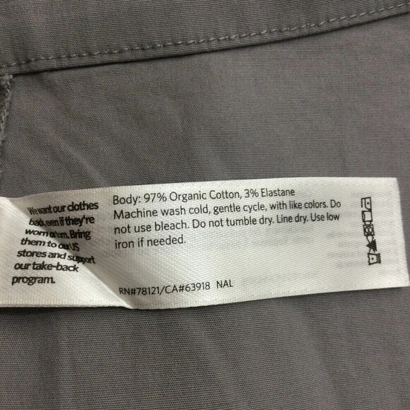 Eileen Fisher Womens Organic Cotton Stretch Poplin Hi Waisted Pants Gray… - Picture 5 of 8